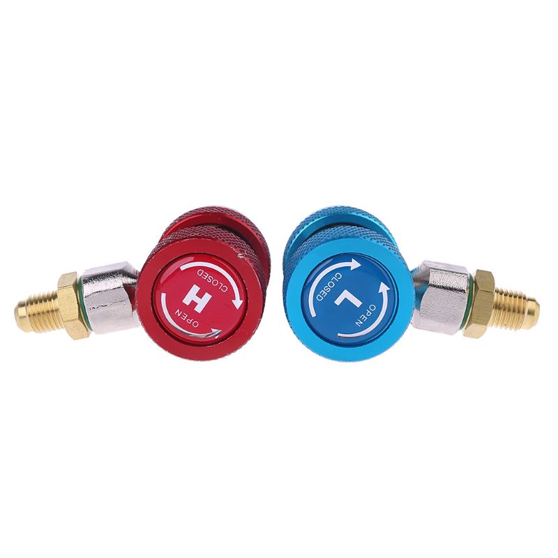 2 stuks  r134a h/l adapters snelkoppeling airconditioning koelvloeistof instelbaar