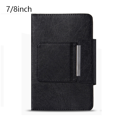 Teclado inalámbrico Bluetooth para tableta Funda de cuero PU funda con soporte para Pad 7 8 pulgadas 9 10 pulgadas para IOS Android Windows: Negro