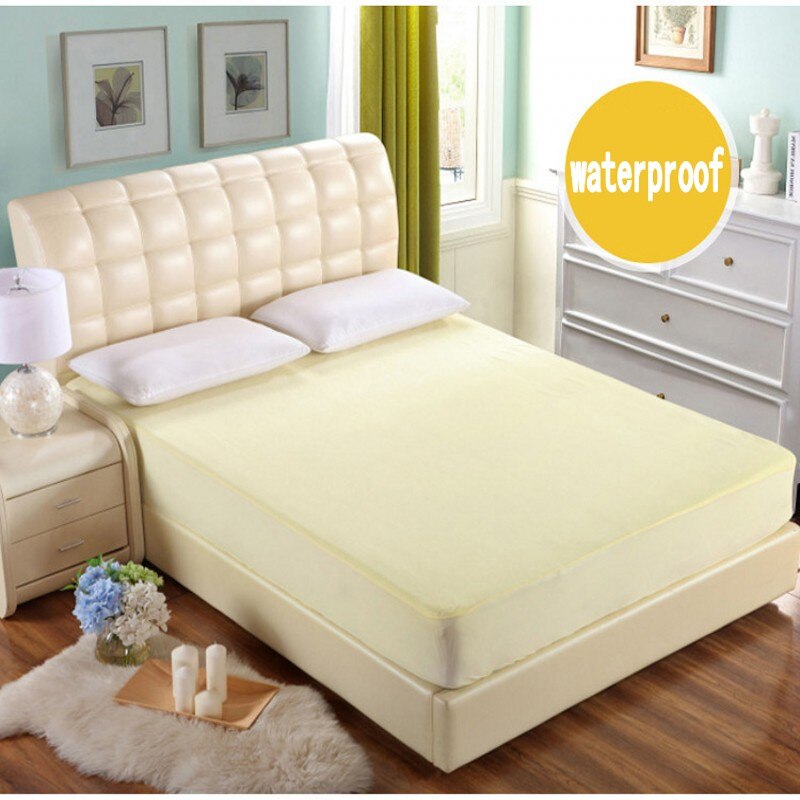 Terry Cloth Waterproof Mattress Protector Cover Pad Fitted Deep Pocket Premium Washable Bed Bug Proof Dust Mite Russian Size