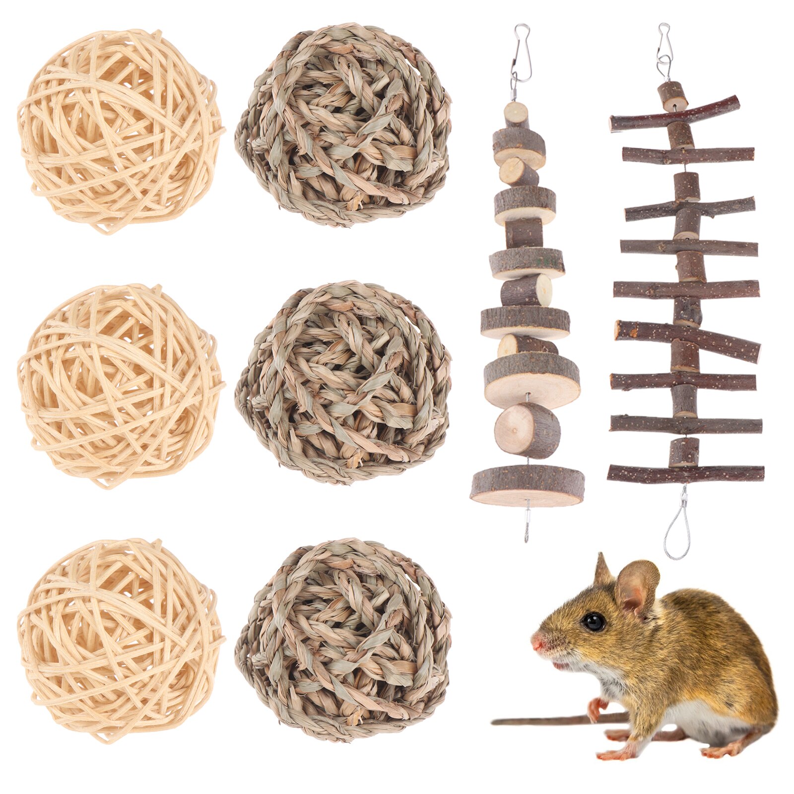 10 Pieces Rabbit Chew Toys, Bunny Tooth Chew Toys, Small Animals Play Bal: 8 pcs