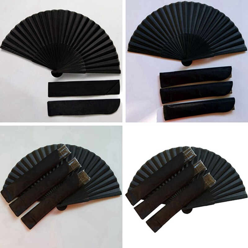 Chinese Stijl Zwart Vintage Hand Fan Folding Fans Dance Wedding Party Favor