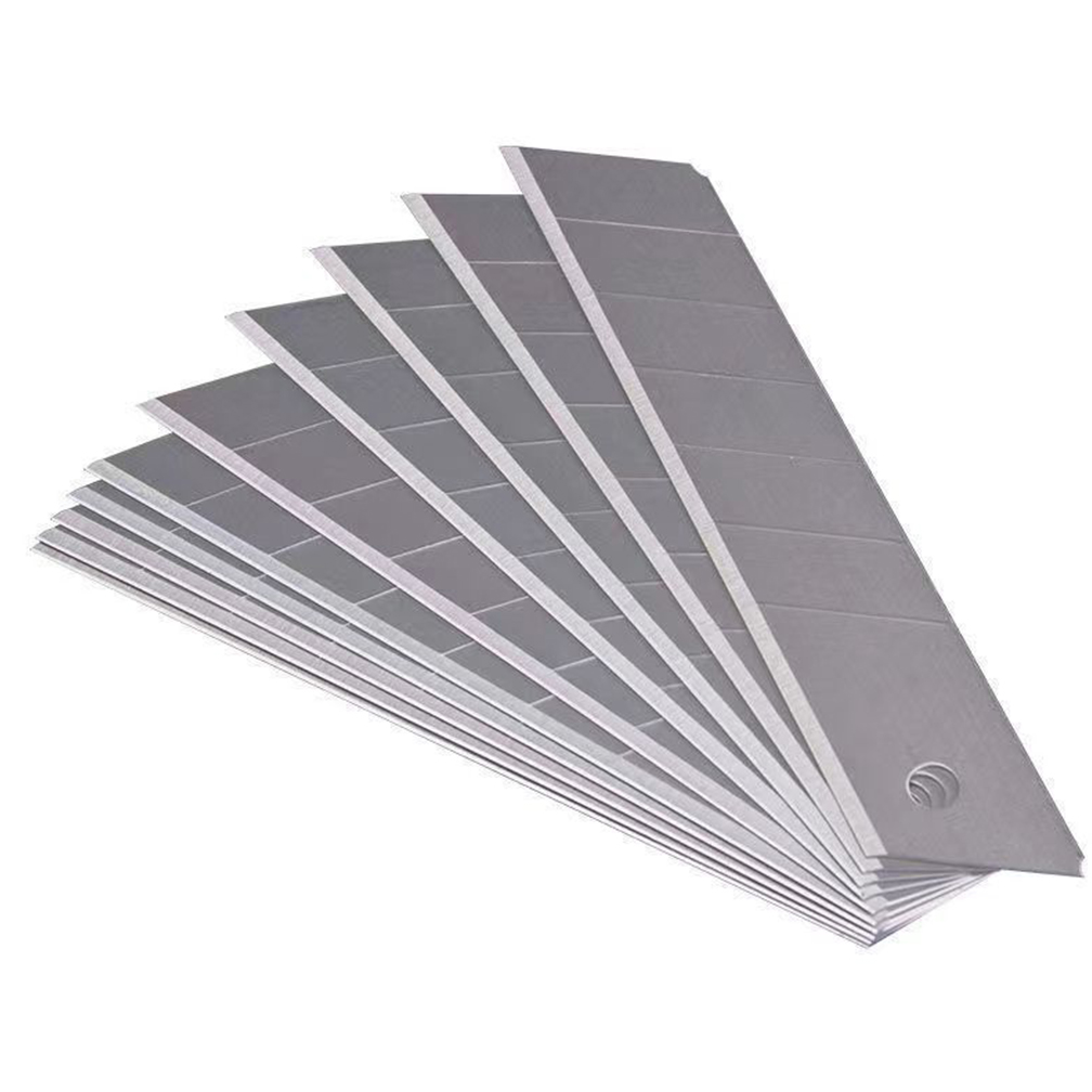 10PCS 25mm Knife Blade for Utility Knife Replacement Home School Art Handicraft Paper Box Cutting Knifes Carbon Steel Blade: Light Grey