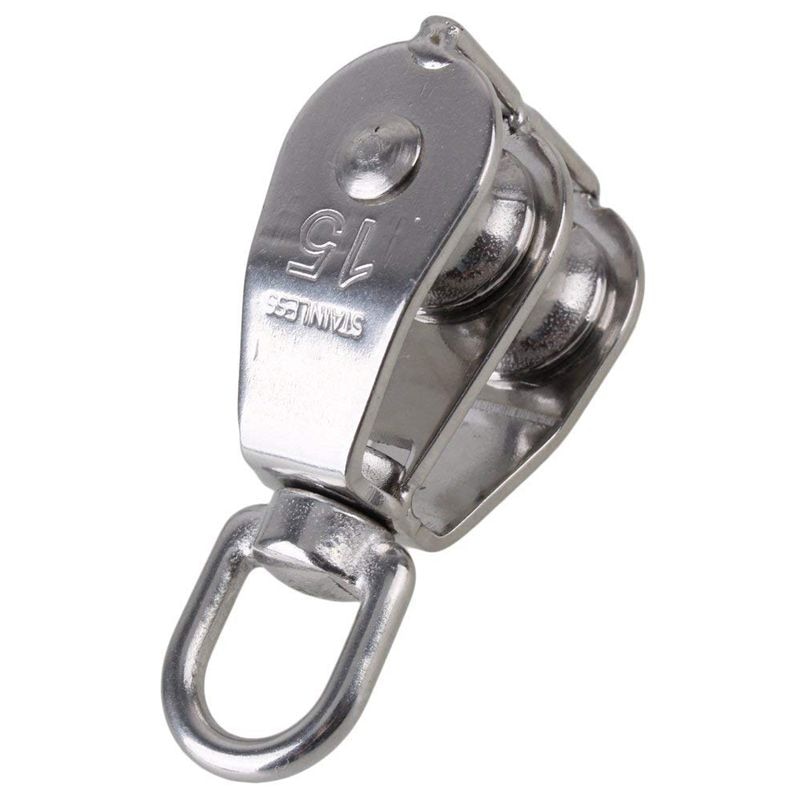 304 Rvs M15 Dubbele Katrol Blok Voor Wire Rope Chain Tractie Wiel Set Van 5