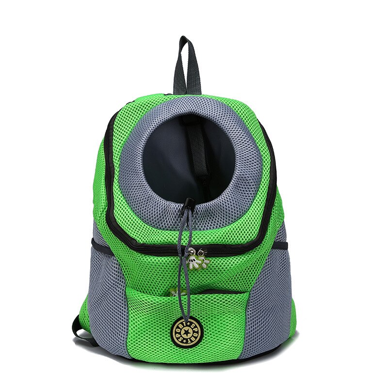 Tragbare Haustier Hund Katze Träger Tasche Doppelt Schulter Reise Rucksack draussen Vorderseite Taschen Oxford Gittergewebe Atmungsaktiv Hund Haustiere Zubehör: Grün / 36cm x 45cm x 21cm