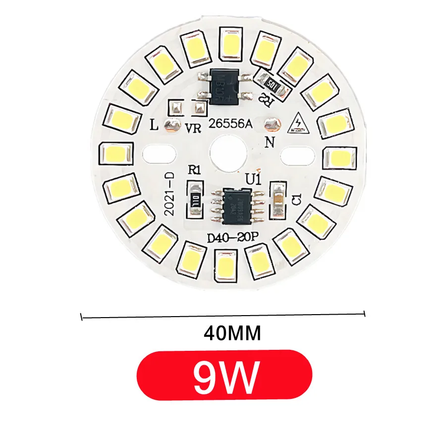 Puce LED pour ampoule 3W 5W 7W 9W 12W 15W SMD 2835 puces d'ampoule rondes LED perles lumineuses AC 220V-240V puce d'ampoule de projecteur d'éclairage: Lavande / 38W