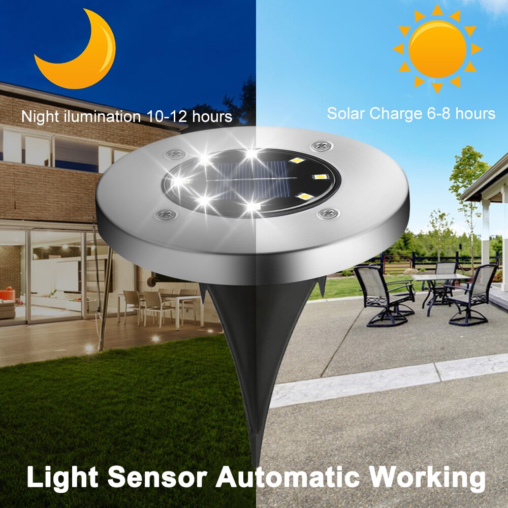 Solar Led Grond Licht Outdoor Waterdichte Tuin Pathway Decor Led Verlichting Thuis Yard Oprit Gazon Road Verlichting Ondergrondse Lamp