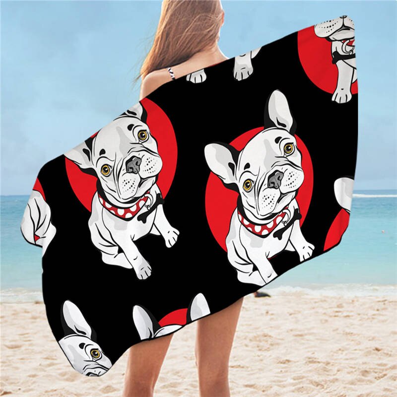 BeddingOutlet-Toalla de baño Hippie Pug para adulto, toalla de playa de microfibra con dibujos de animales, manta de Bulldog, 75x150cm: 11