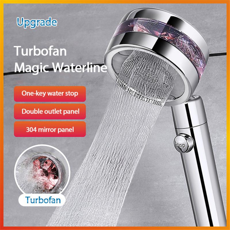 3 in 1 Turbocharged shower mirror magic small waist water shaking head shower bathroom material hardware accessories shower head