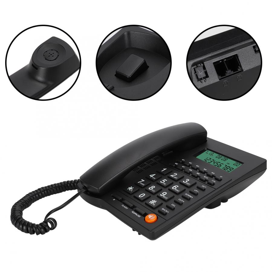 L109 English Trade Call Desk Display Caller ID Telephone for Home Office Hotel Restaurant Black Desk Telephone