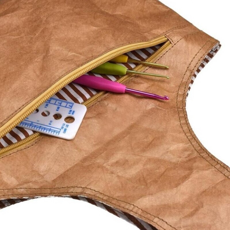 Garnpose strikning håndled taske håndtaske tote til diy forsyninger uldholder hæklenåle sy håndtaske