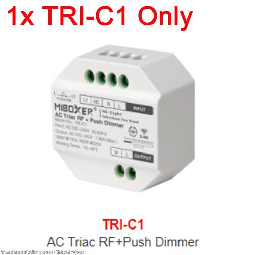 MiBoxer 110V-220V AC Triac RF + drücken-Dimmer RF drahtlose drücken-dimmen/K1 Rotierenden Schalter Tafel Fernbedienung für Einzel Farbe Lichter: TRI-C1 nur