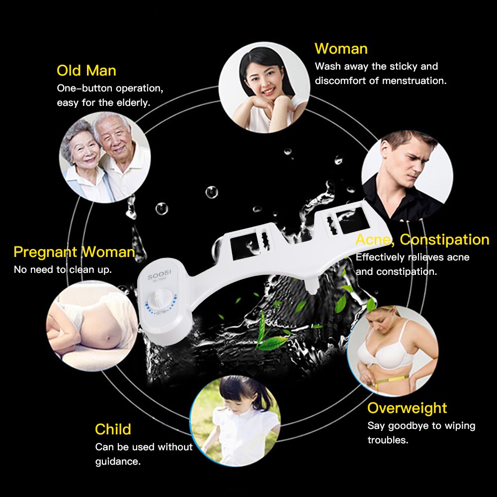 bidet non elettrico attacco sedile wc con ugello autopulente ugello singolo lavaggio musulmano doccia meccanica semplice