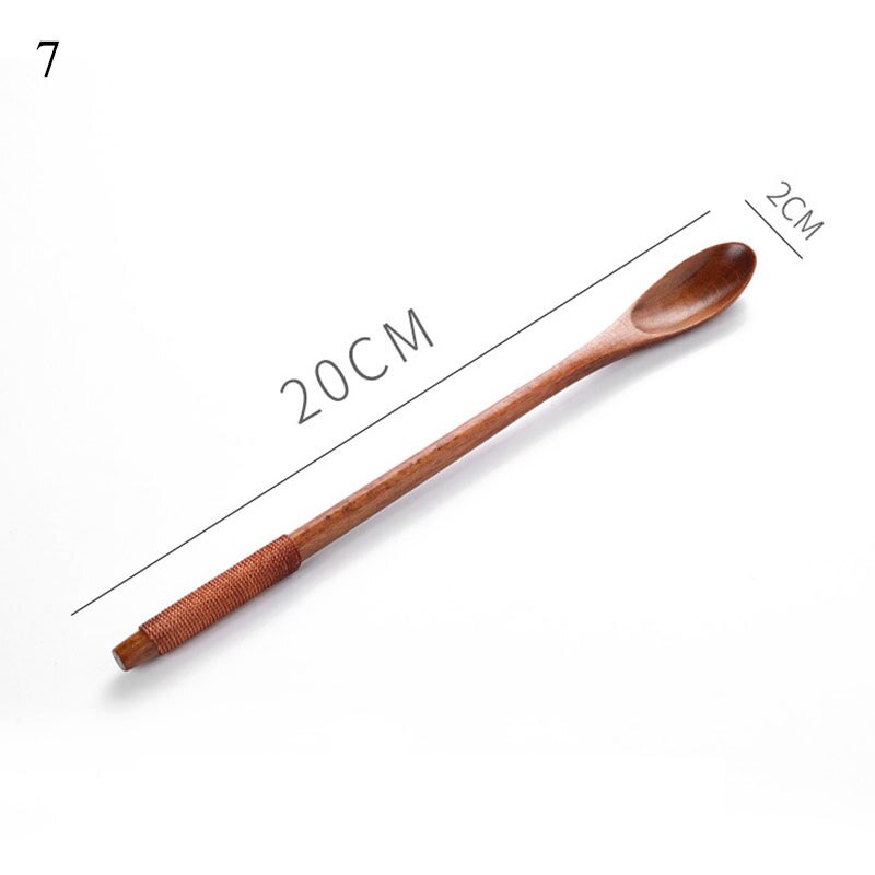 1pc colheres de madeira para cozinhar mel servidor chá café agitando colheres de tinta cor mel chá colheres de chá acessórios de café utensílios de mesa: Verde do exército