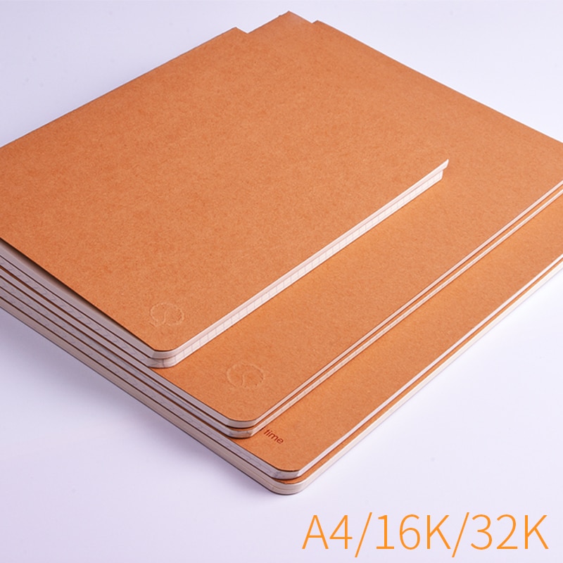 A5 A4 B5 38 pages grid notebook Korea simple retro student square lattice 16 32K kraft paper notepad