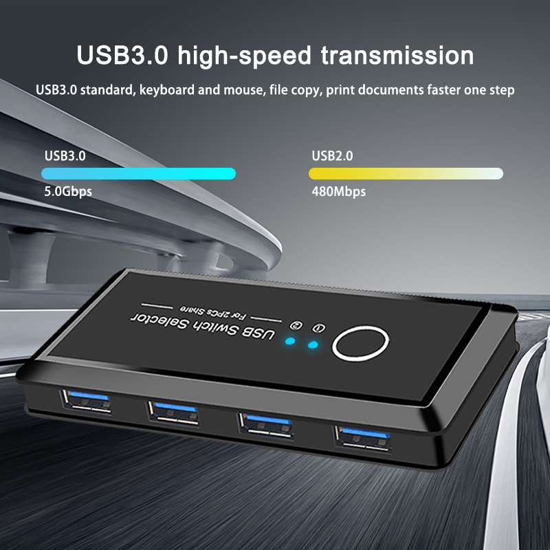 Kvm Switch Usb 3.0 2.0 Usb Kvm Switch Met Extender Voor Toetsenbord Muis Printer 2 Pcs Sharing 4 Apparaten Usb schakelaar Monitor Usb