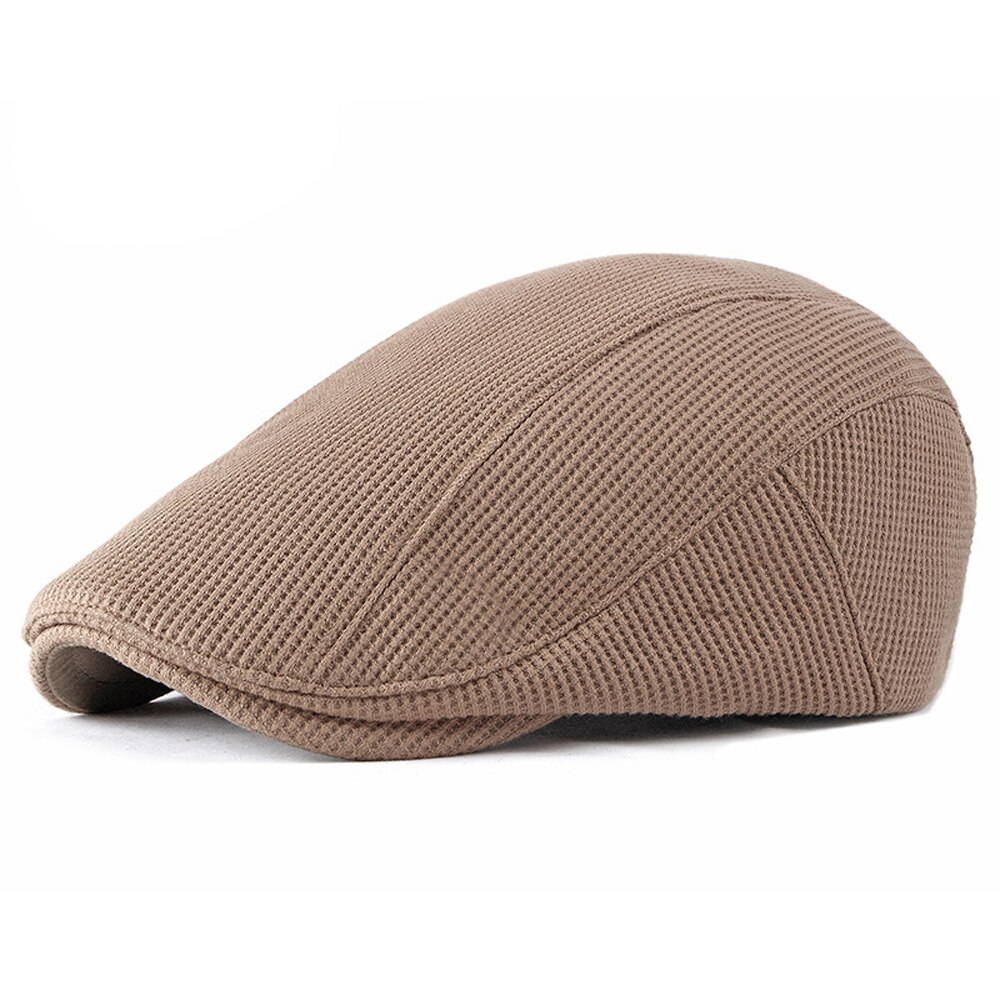 Men Peaked Painter Autumn Winter Retro Caps Street Newsboy Beret Hat Mens Cabbie Hats 3+M6033#: Khaki