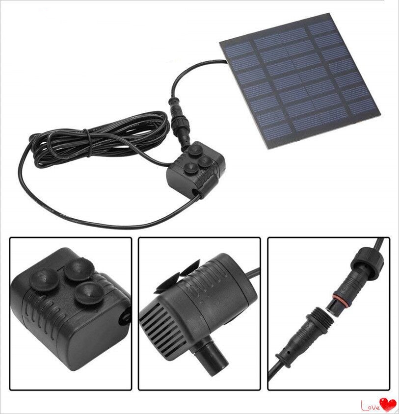 Smartlife Solar Powered Water Pump Panel Pond Fountain Submersible Pool Aquarium Garden Plants Landscape Watering Kit