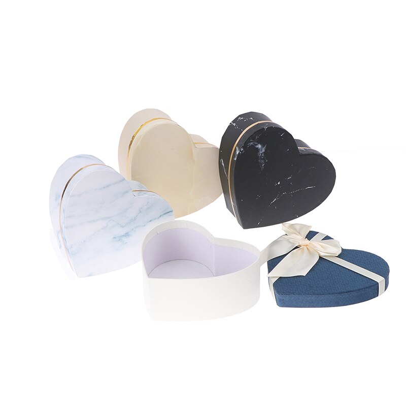 3pcs Box Heart Shaped Container Packaging Wedding Party Case DIY Valentine's Day Flower boxes for Composite material