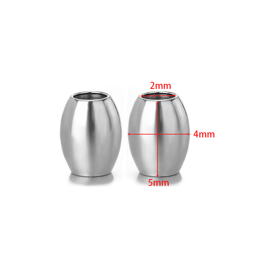 50 stuks 18k vergulde roestvrijstalen ovale cilinderkralen spacer losse kraal voor doe-het-zelf armbanden ketting sieraden maken bevindingen: Beige