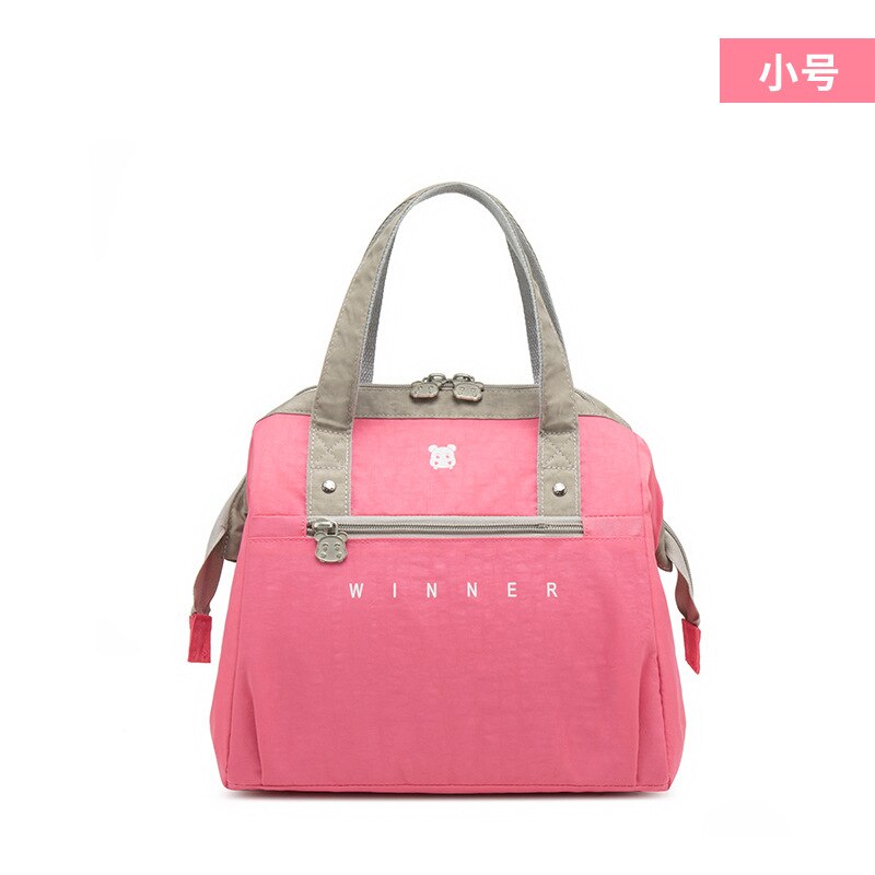 Reise Isolierte Mittagessen Taschen Thermo Schulter Kühler Taschen Frische Halten Bento Beutel Picknick Verdicken Container Zip Tote Zubehör: PEACH PINK S