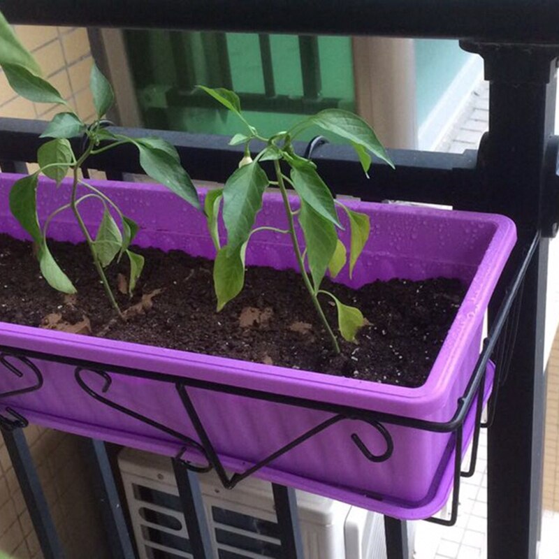 3Pcs 17 Inches Purple Flower Window Box Plastic Vegetable Planters for Window Sill, Patio, Garden, Home Decor, Porch