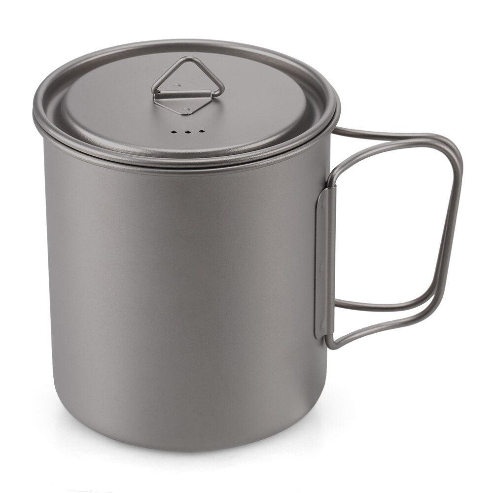 Lixada Ultralight Titanium Cup Outdoor Draagbare Camping Picknick Water Cup Mok Met Opvouwbare Handvat 300Ml/350Ml/550Ml/650Ml