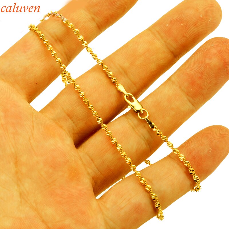 Water-Wave Keten Ethiopische Kettingen Voor Vrouwen Gouden Kleur Koper Mode Afrika Sieraden