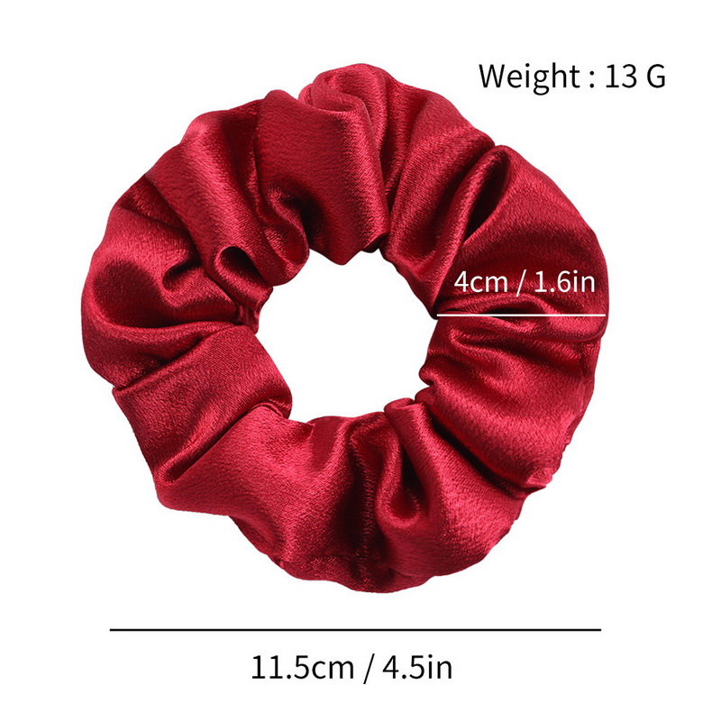 Scrunchies de satén de Color sólido de Corea para mujeres, coletero saten pelo mujer gomas de pelo saten negro y rojo coleteros de seda satin scrunchies cuerda para el cabello, tocado