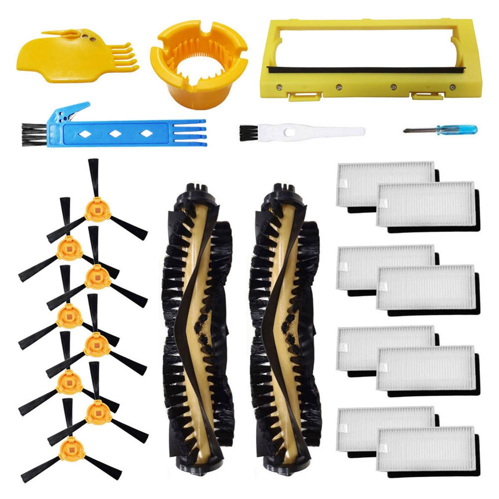 Accesorios repuestos para Cecotec aspiradora Robot Conga Excel 990 1 cepillo principal, 8 filtros Hepa, 8 brochas laterales, 3 telas: Caqui oscuro