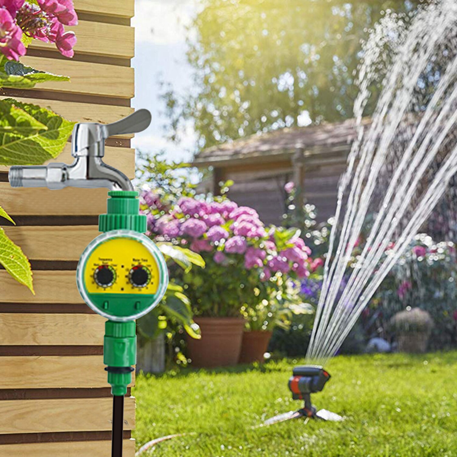 Controlador de temporizador de agua de riego, temporizador de riego automático programable electrónico de jardín, grifo de agua a prueba de agua, temporizador de manguera