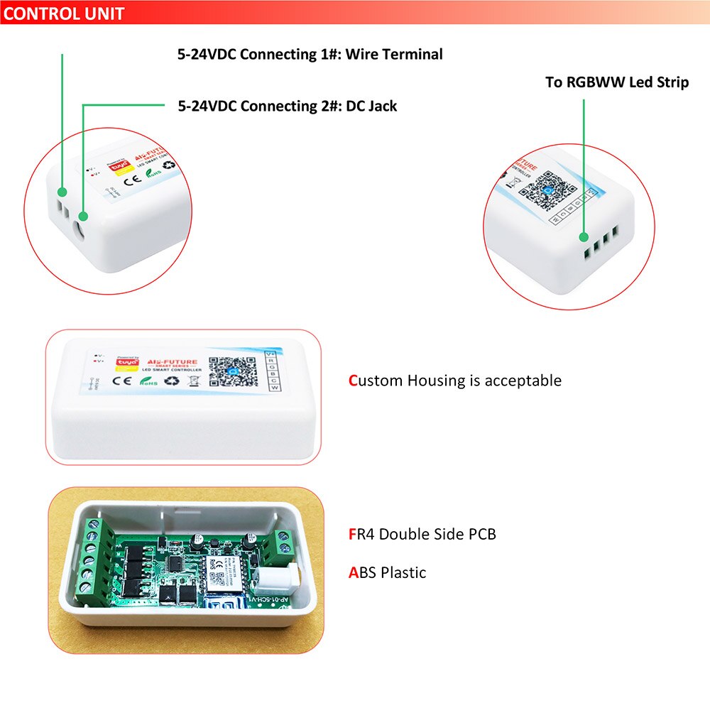 Tuya Rf Touch Remote Wifi Led Controller Rgb Cct Dim Rgbw Strip Alexa Spraakbesturing Muziek Sync Verlichting
