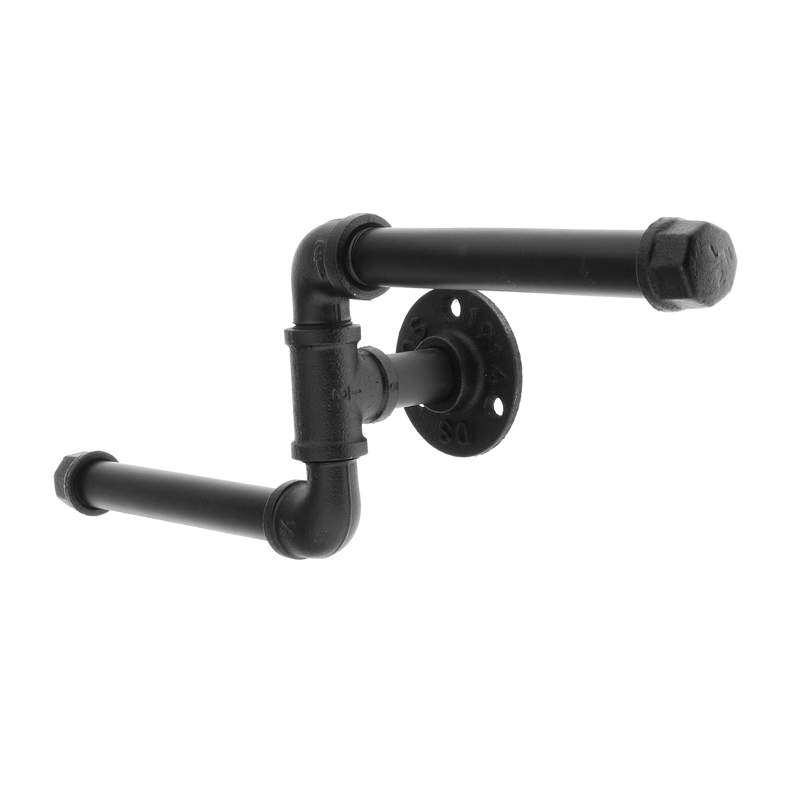 Wall Mount Toilet Paper Holder Rack Tissue Roll Dispenser Stand Rustic Iron Pipe