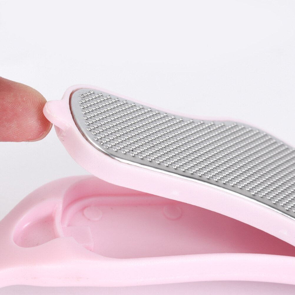 Stainless Steel Foot File Dead Skin Remover Foot Grinding Tool Foot Dead Skin Grinder for Woman Man Adults (Pink)
