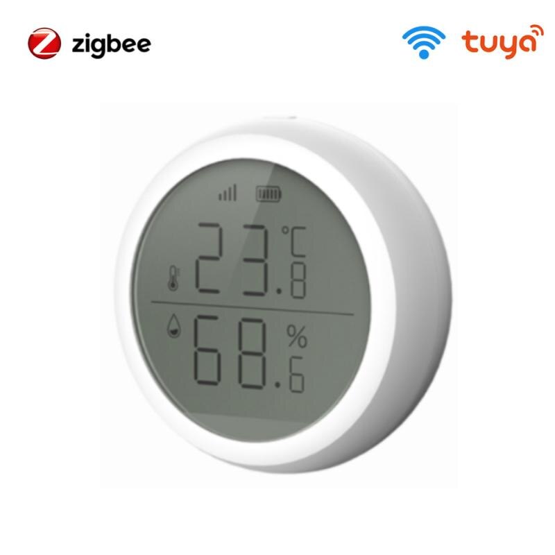 Tuya Zigbee Smart Home Temperatuur En Vochtigheid Sensor Met Led Screen Smart Temperatuur Sensor Werkt Met Tuya Zigbee Hub