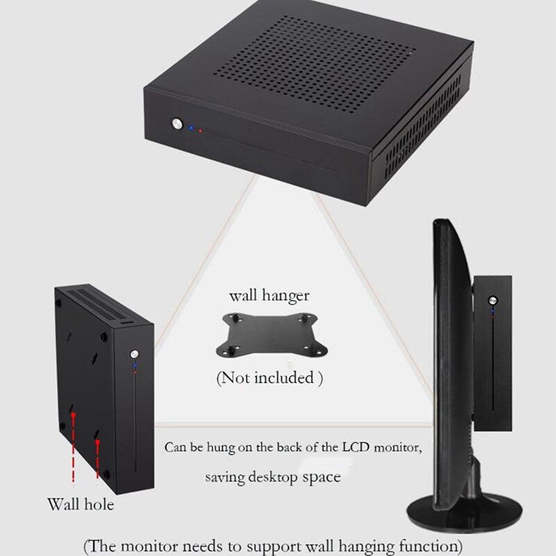 E-T3 Mini-ITX Ultra Sottile 0,8mm SECC Computer fallen Schreibtisch Unterstützung für Montaggio EINE Parete Entro 6,7X6,7 in Centimetri