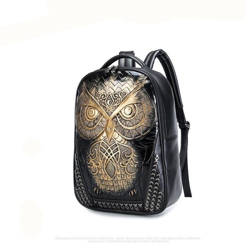 Style of Personality Owl Backpacks Punk Style Rivet Women Schoolbag Simple Brand Girls Travel Bag