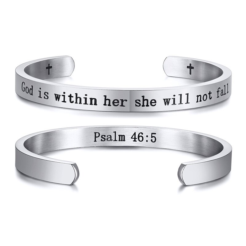 Jean 3:16 verset de la Bible Bracelet chrétiens pour hommes femmes étude de la Bible bijoux religieux pour dieu tant aimé le monde 56MM: 384S-5