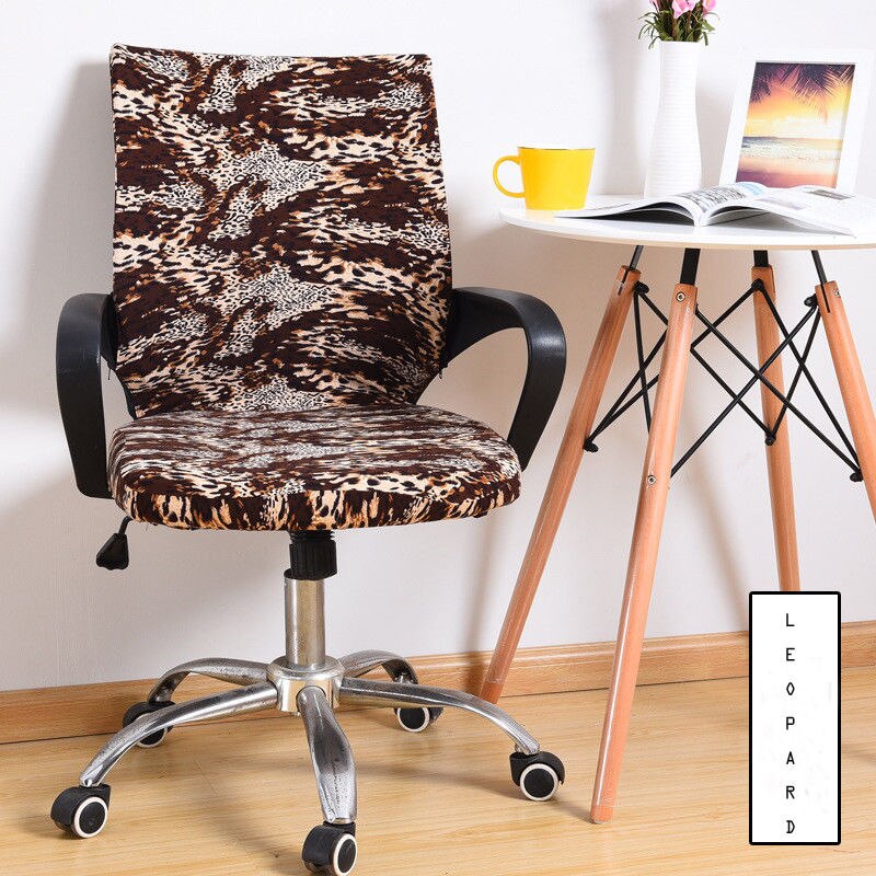 Nyttigt print køkken hjem arbejde kontor computer beskytter stol betræk dekoration sort leopard: Leopard / L