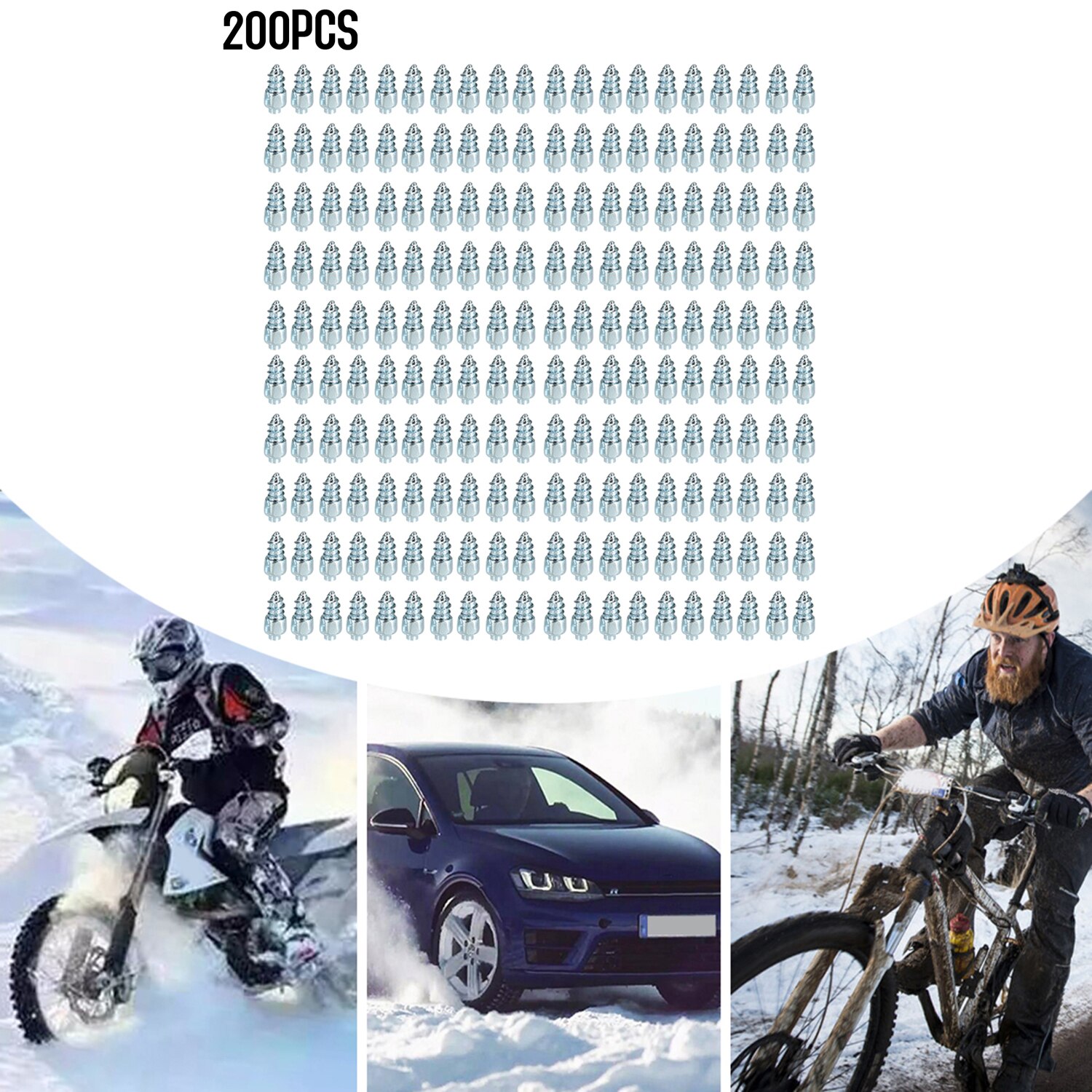 Tornillos de nieve antideslizantes para ruedas, tachuelas de piezas, para coche, motocicleta y bicicleta, novedad de 200