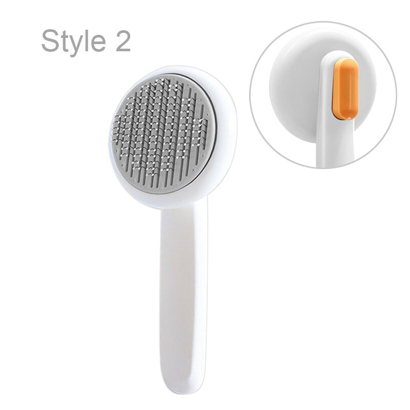 Pompoen Huisdier Borstel Zelfreinigende Slicker Brush Voor Verlies Hond Kat Grooming Kam Verwijdert Losse Underlayers En Verwarde Haar: White 2