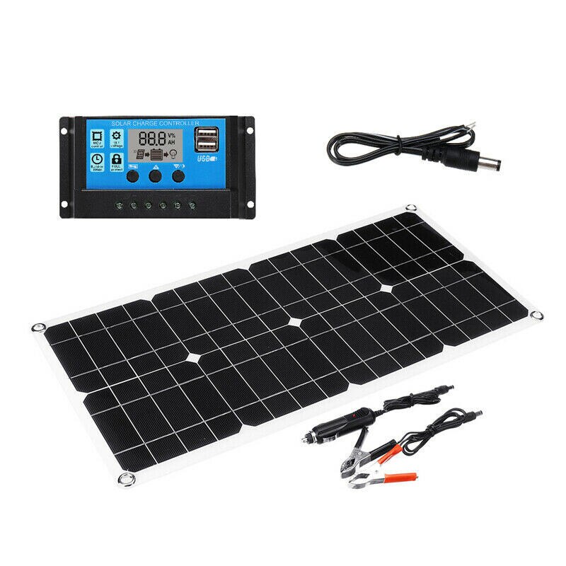 300w solpanel dobbelt usb 18v/5v+10/20/30/40a solcelle regulator controller ect til udendørs campingbil båd solbatteri