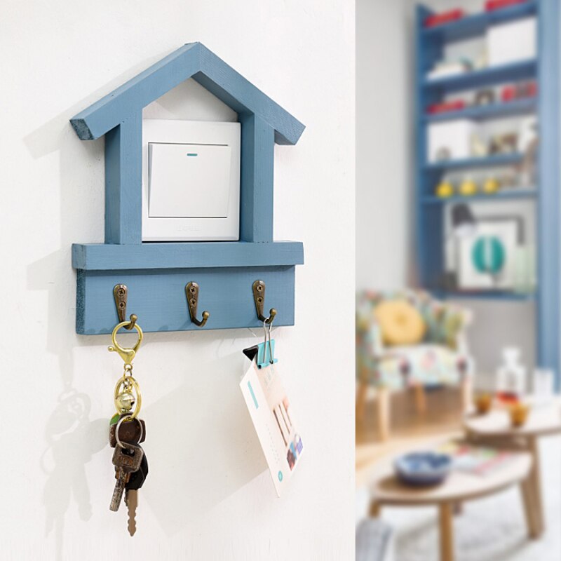 Small House Solid Wood Switch Sticker Protective Case Log Belt Hook Retro Home Decoration Wall Socket Light Switch Sticker