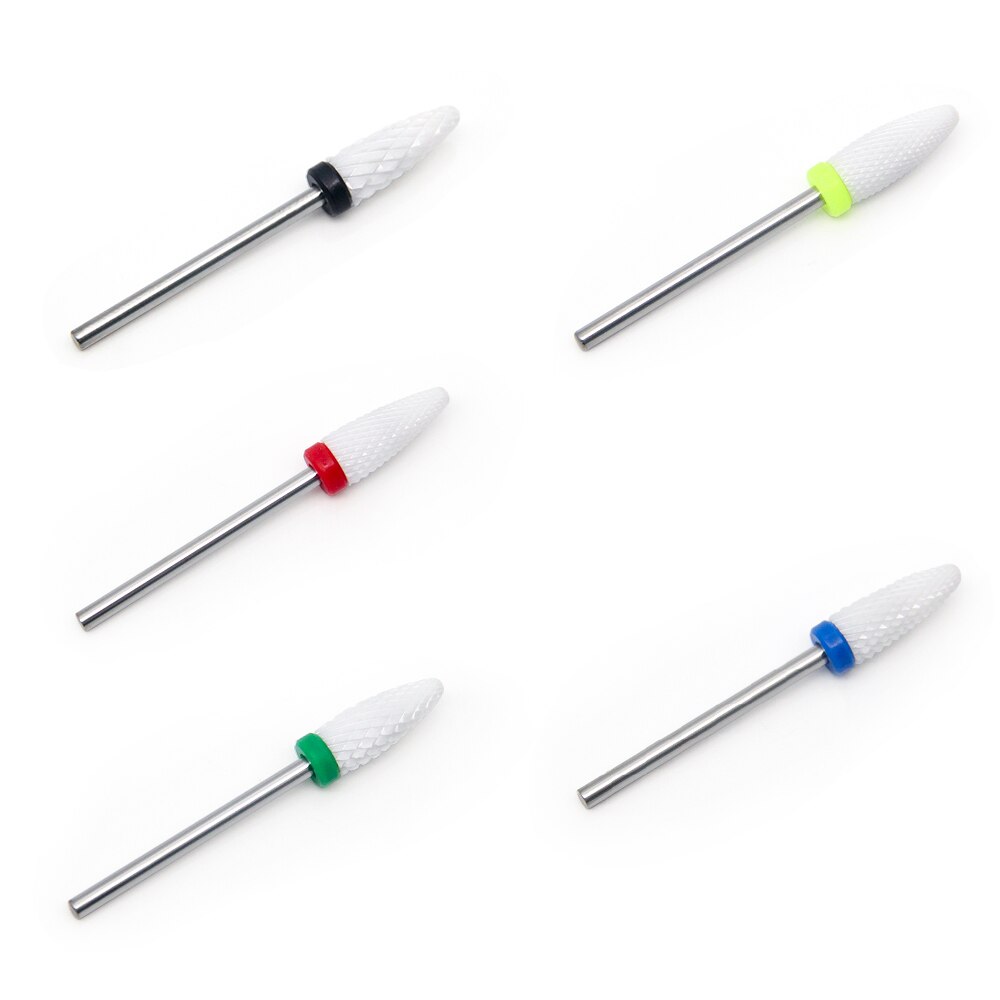 Brocas de taladro de cerámica para uñas LKE, 1 Uds., cortador de fresado para manicura, cortador para pedicura, limas eléctricas para uñas, broca