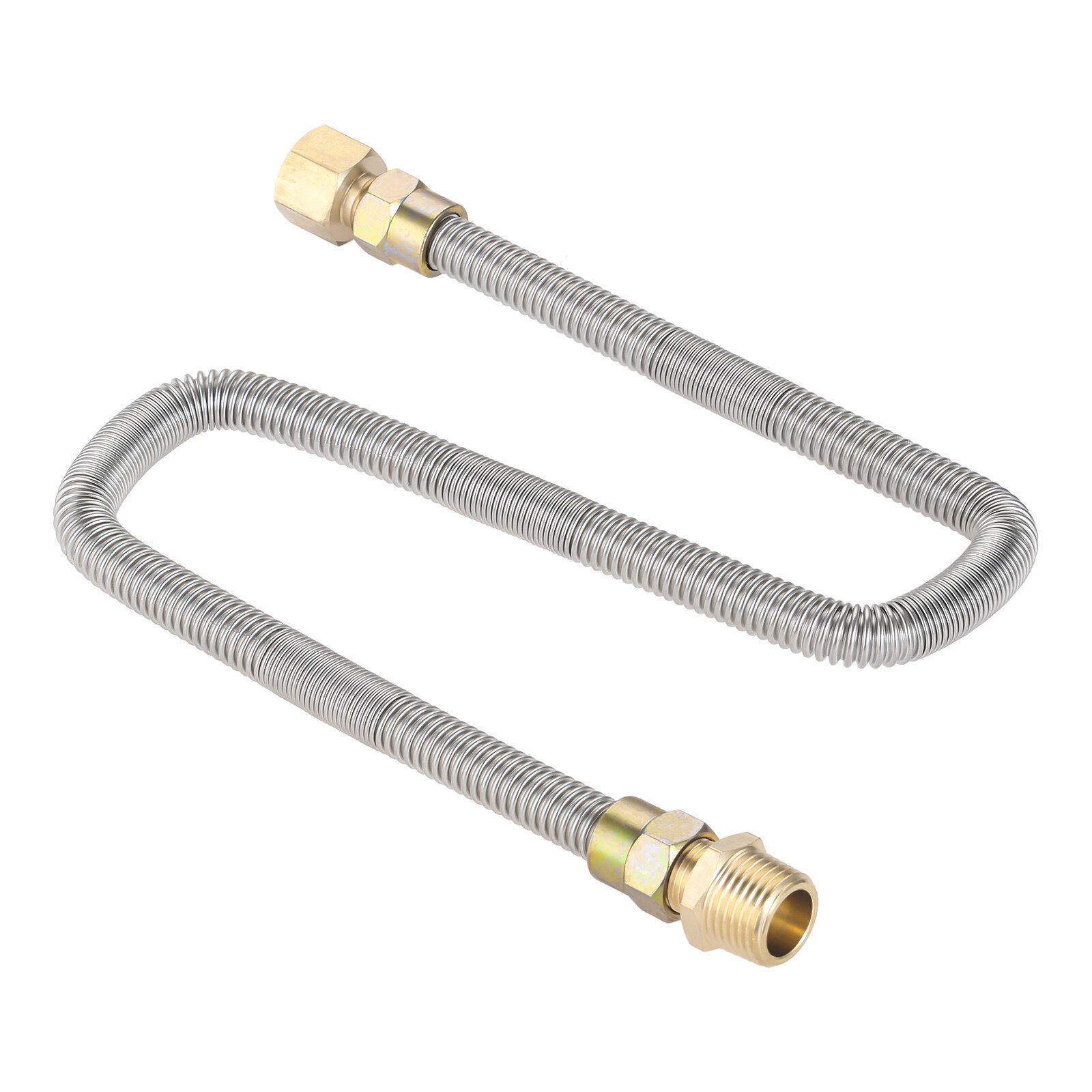 Stainless Steel (24" Long) 1/2" NPT Male x 1/2" NPT Female Propane fire Pit Whistle Free Gas Flex Line for Fire Pit Fireplace