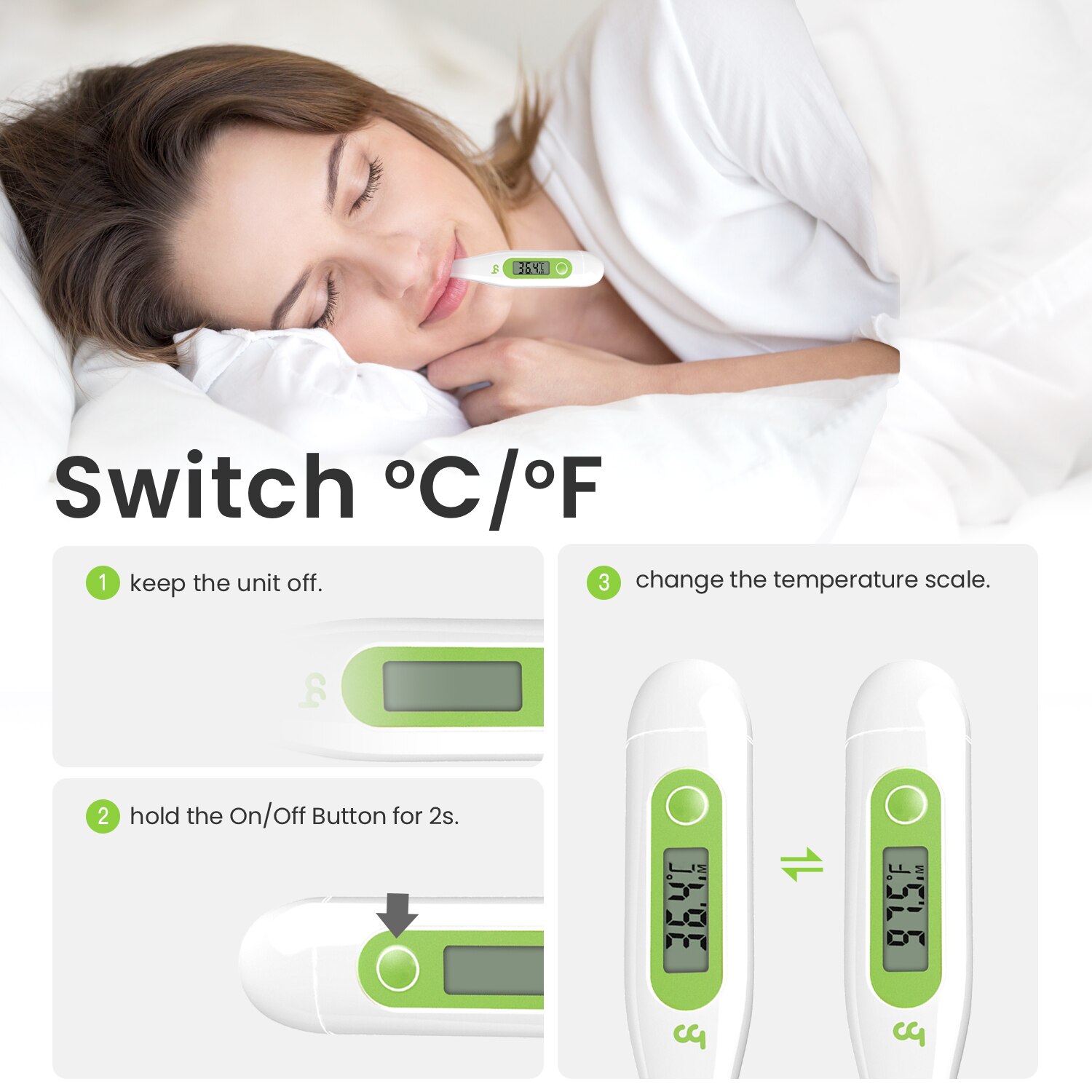 Femometer Orale Digitale Thermometer Met Koorts Alert Waterdichte