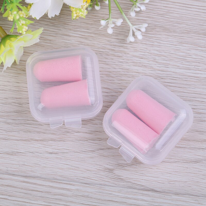 20PC Soft Foam Ear Plugs Sound insulation ear protection Earplugs anti-noise sleeping plugs for travel foam soft noise reduction: 2boxes pink