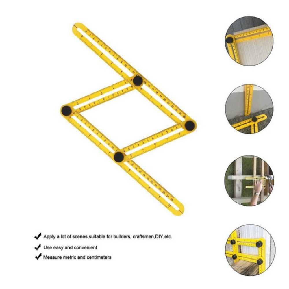 Multi Winkel Lineal Vorlage 4 Klapp Winkel Messen Werkzeug Instrument Ziegel Fliesen Holz Ecke Produkte Faltbare Lineal Winkelmesser