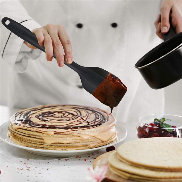 6Pcs/set Silicone Spatula Mixing Sets Pastry Scraper Non Stick Butter Spreader Jar Blender Cooking Spatula Spoon Kitchen Baking