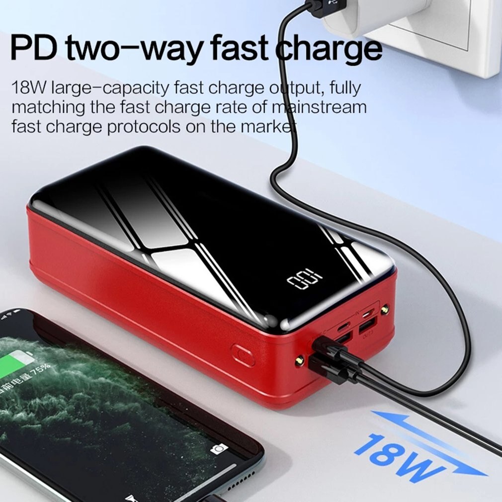 Large-capacity Power Bank 50000 MAh Digital Display Polymer Lithium Ion Battery Multi-interface Power Bank