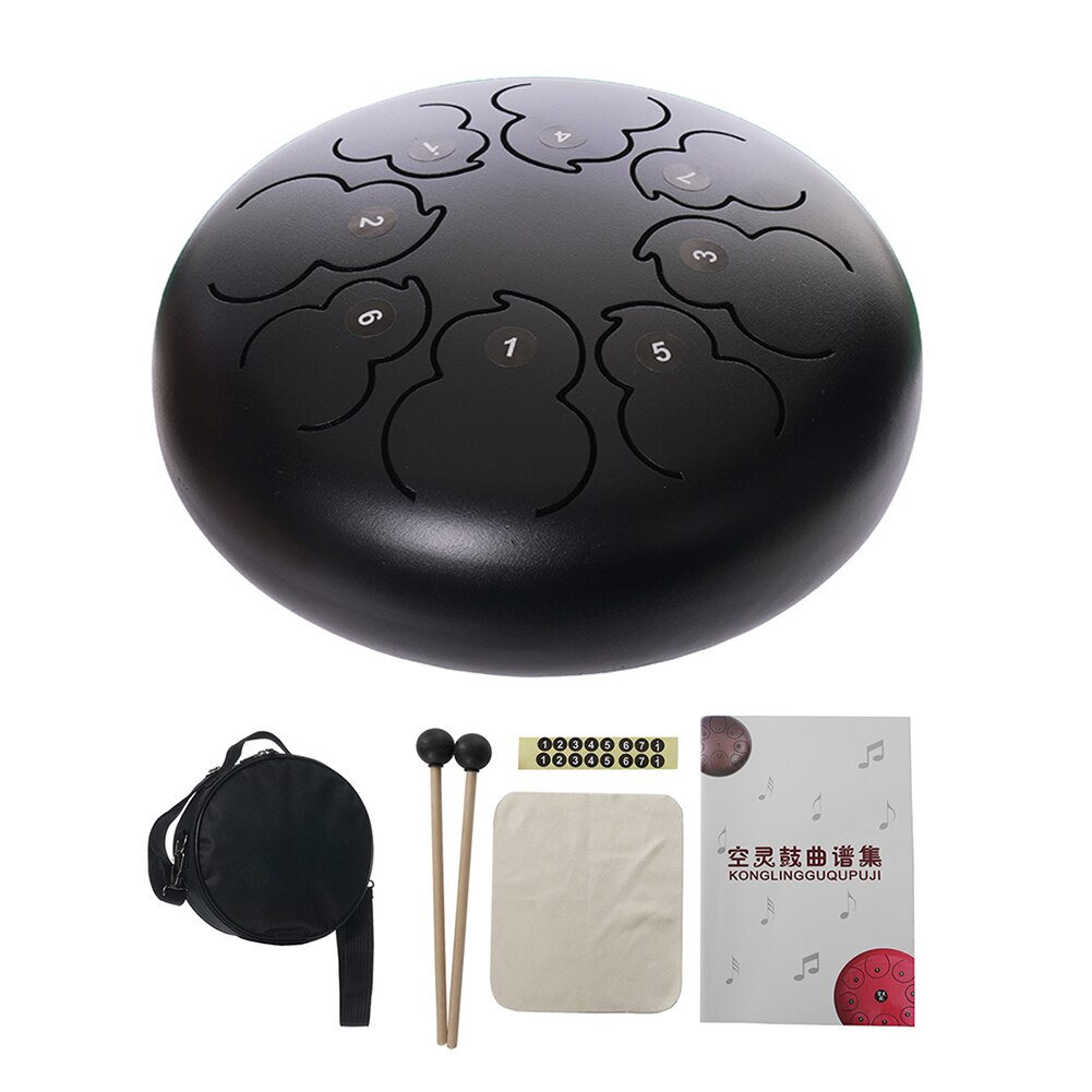 6/8 pouces Mini tambour 8 tons en acier langue tambour Instrument de Percussion avec pilons peut produire un son propre éthérée bouddha-Like: B4 8 inch 8 Notes